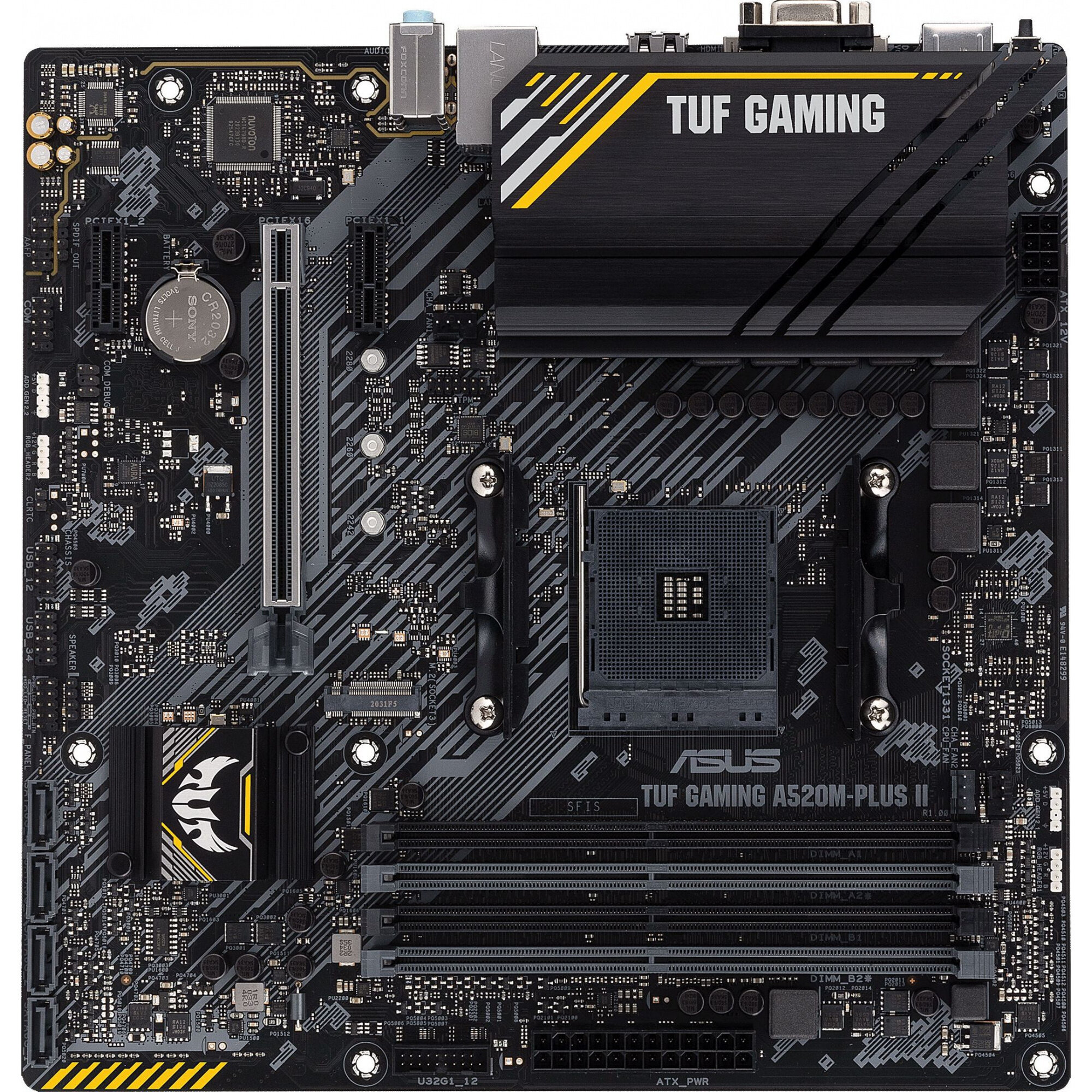 Материнская плата Asus TUF GAMING A520M-PLUS II, Soc-AM4, AMD A520, mATX