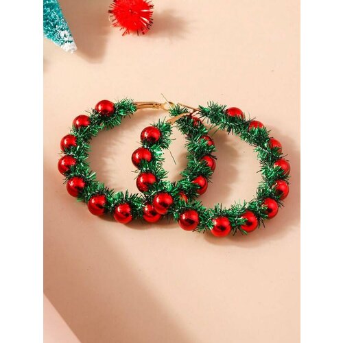 Серьги конго Jasmine House зеленыйкрасный 500₽