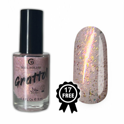 фото Grattol color nail polish girl`s farfor - лак для ногтей, розовый со слюдой, без лампы, 17free, халяль, 9 мл