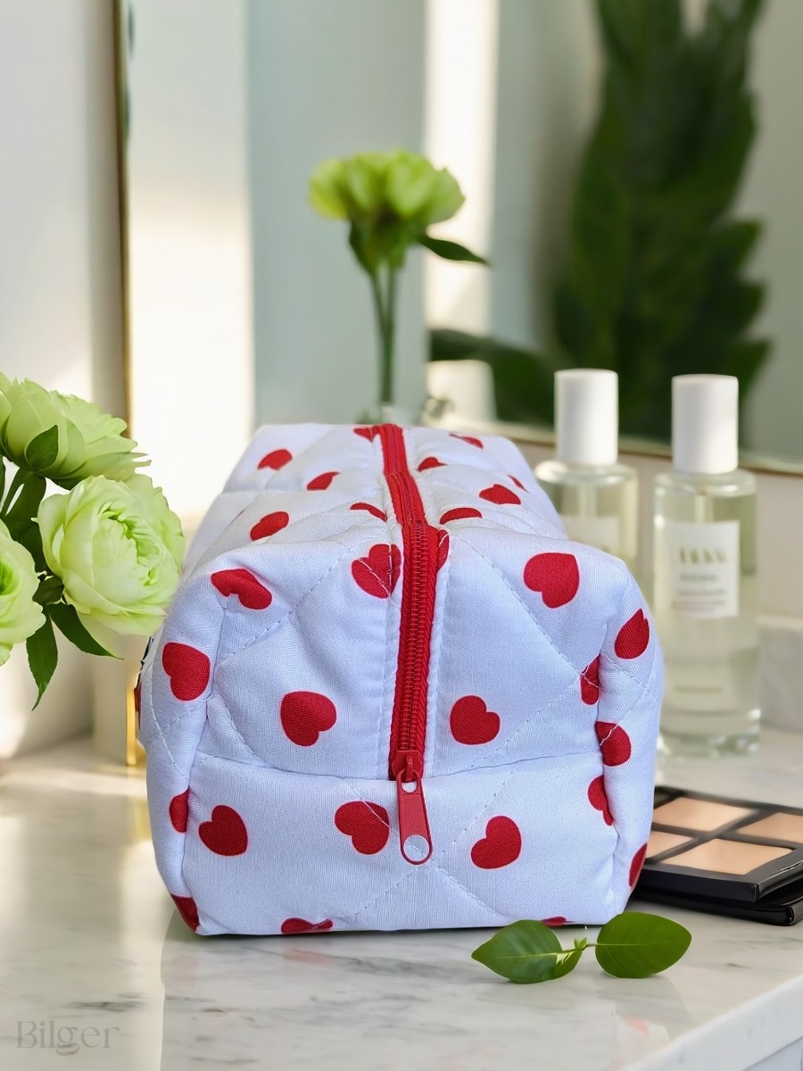 Косметичка Bilger, ширина: 12 см., высота: 10 см., длина: 17 см., , белый, красный — фото 1