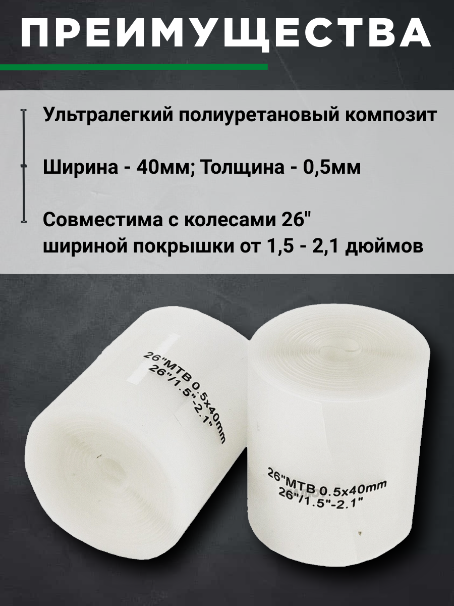 Лента для покрышки антипрокольная 26" 0,5x40мм — фото 1