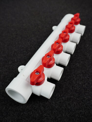 Изображение товара Коллектор универсальный с отсечными кранами 32х20 на 6 выходов (Valfex)