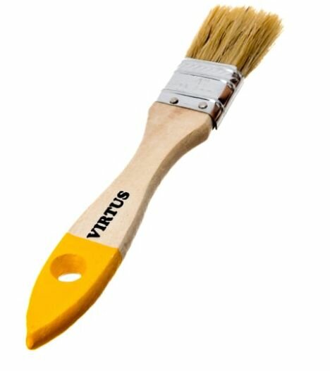 Кисть малярная VIRTUS плоская Slim, натуральная щетина, 20 мм 001001020 — фото 1
