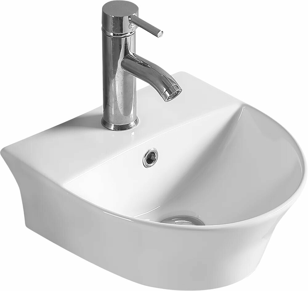 Накладная раковина SantiLine SL-2008 45 чаша фаянсовая белая полукруглая 45 см российская