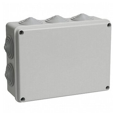 Коробка КМ41244 распаячная для о/п 190х140х70 мм IP55 (RAL7035, 10 гермовводов) | код. UKO11-190-140-070-K41-55 | IEK (2шт. в упак.)