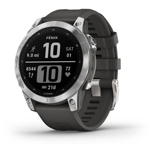 Умные часы Garmin Fenix 7 Wi-Fi, серебристый/черный