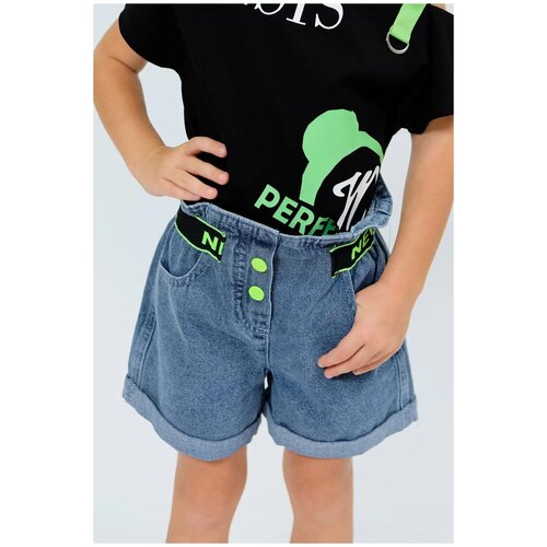 фото Шорты джинсовые deloras, размер 98 см, синий, 18646