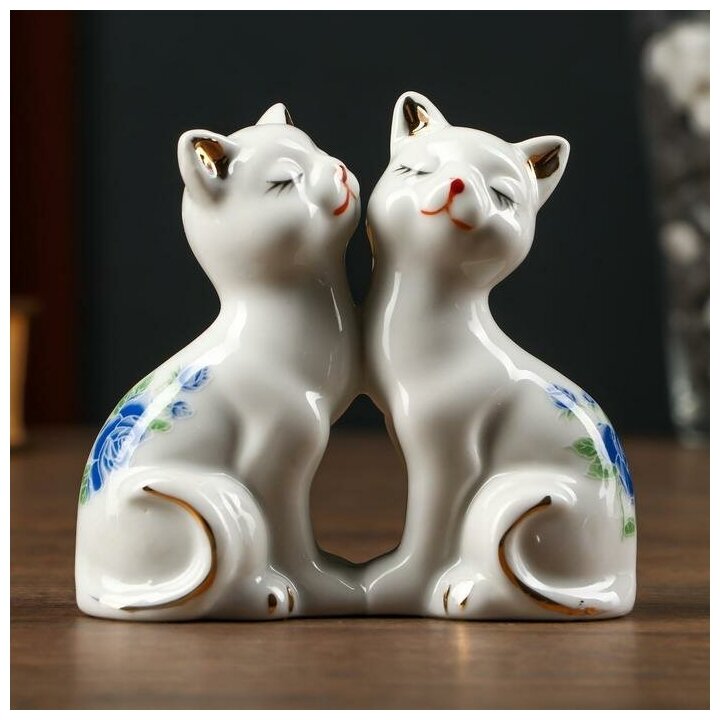 Сувенир керамика "2 котёнка в цветочек" 9,5х4,5х10,6 см 4978233