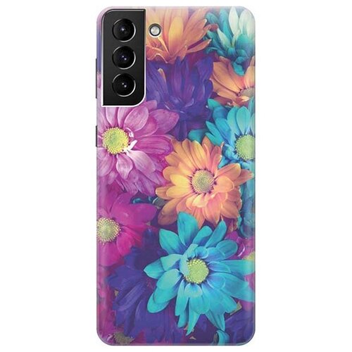 фото Ультратонкий силиконовый чехол-накладка для samsung galaxy s21 plus с принтом "много цветов" gosso