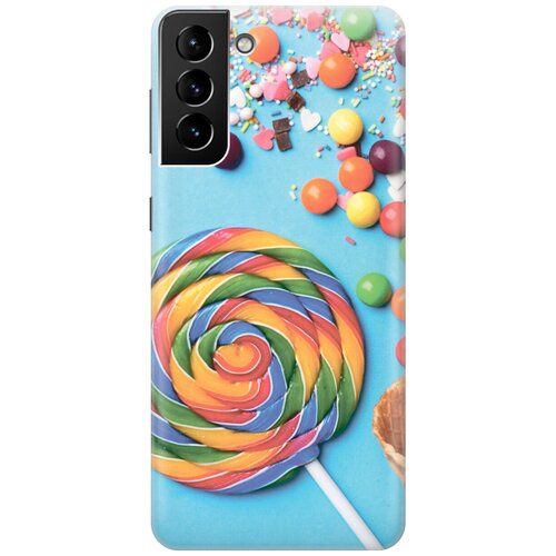 фото Силиконовый чехол на samsung galaxy s21+ / самсунг с21 плюс с эффектом блеска "разноцветный леденец gosso