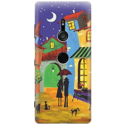 фото Re:pa накладка transparent для sony xperia xz3 с принтом "разноцветный город"