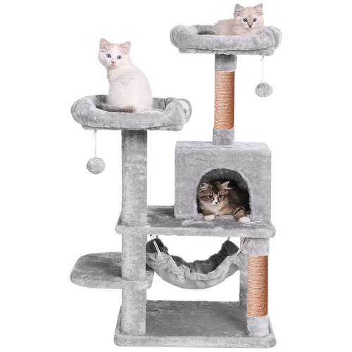 Домик для кошки с когтеточкой недорогой "Комфорт Х" игровой комплекс для кошек с гамаком, с лежаком, с игрушкой