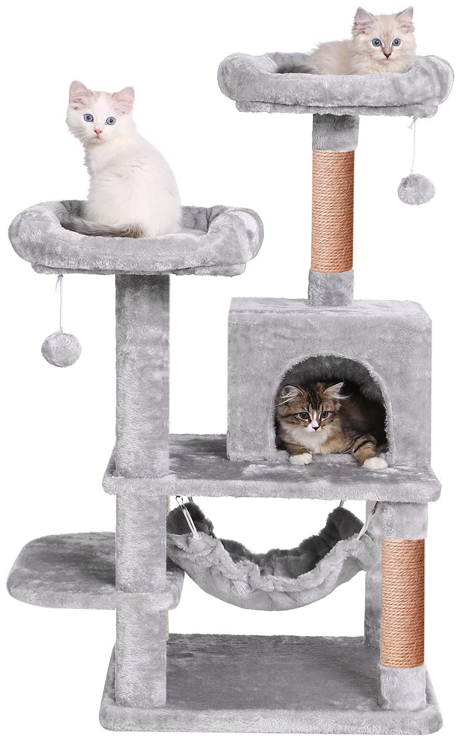 Домик для кошки с когтеточкой недорогой "Комфорт Х" игровой комплекс для кошек с гамаком, с лежаком,с игрушкой - фотография № 1