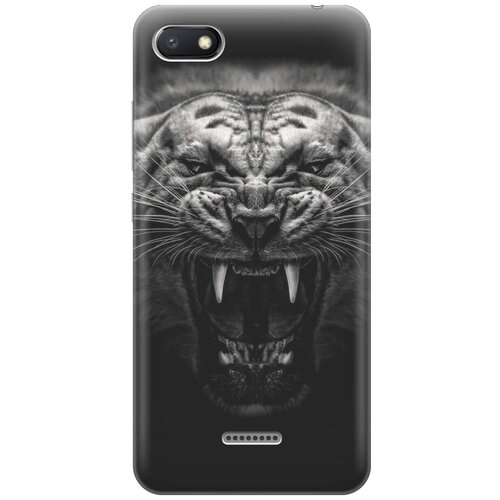фото Gosso ультратонкий силиконовый чехол-накладка для xiaomi redmi 6a с принтом "оскал тигра"