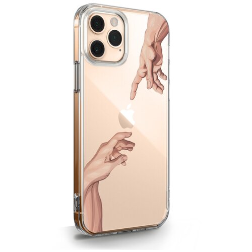 фото Прозрачный силиконовый чехол musthavecase для iphone 11 pro сотворение адама для айфон 11 про противоударный