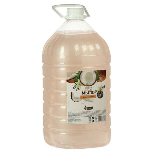 Жидкое крем-мыло Rain, Кокос-Ваниль, ПЭТ, 5 л средства для ванной и душа rossinka жидкое мыло ваниль и кокос