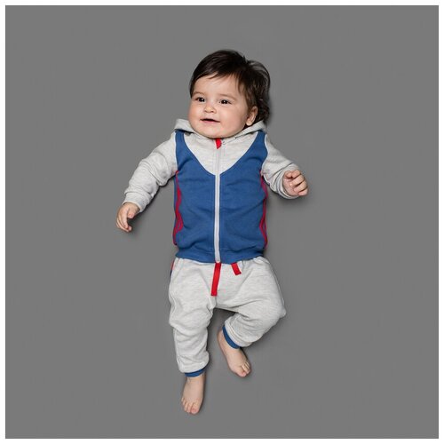 фото Брюки на завязках/ползунки без ножек/серый меланж + светло-синий/ рост 74 обхват груди 44 ёмаё