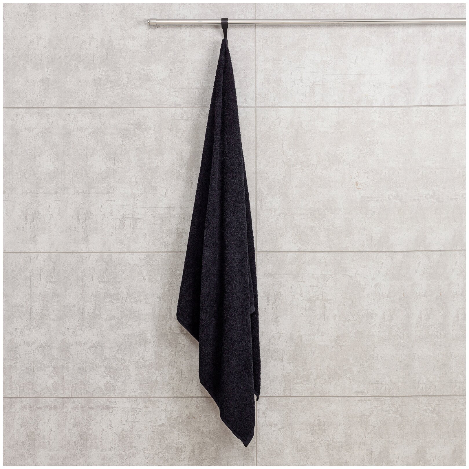 Махровое полотенце Sandal "оптима" 70*140 см цвет - черный плотность 380 гр.