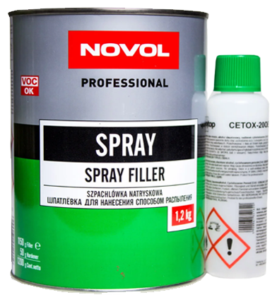 Шпатлевка Novol SPRAY распыляемая (жидкая) 1,2кг