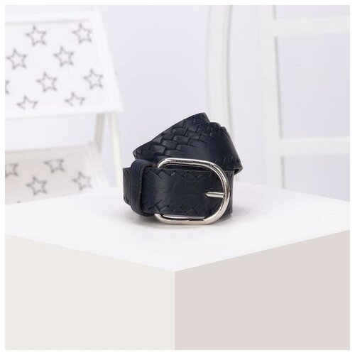 фото Ремень детский, ширина 3 см, пряжка металл, цвет синий