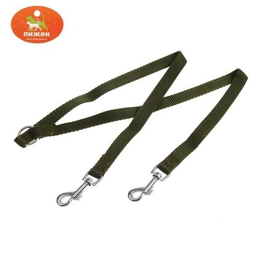 Сворка для двух собак каждая 45 х 15 см зелёная 750₽