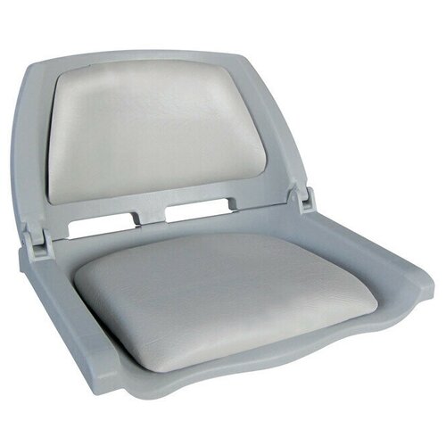 фото Сиденье пластмассовое складное с подложкой molded fold-down boat seat, серое newstarmarine