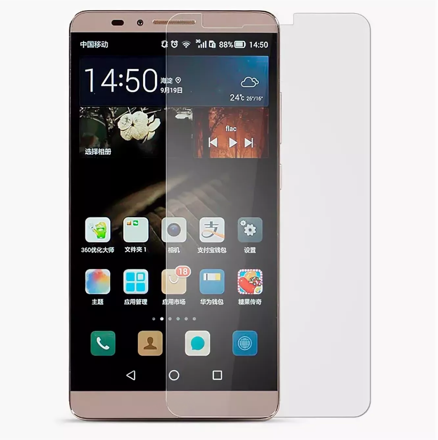 Защитная пленка MyPads для телефона Huawei Ascend Mate 7 глянцевая