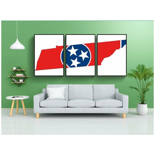 фото Набор модулных постеров для интерьера "теннесси, карта, соединенные штаты америки" 60x90 см. в тубусе, без рамки lotsprints