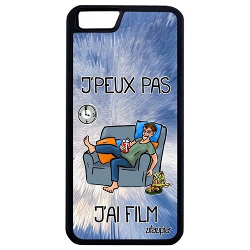 фото Противоударный чехол на смартфон // apple iphone 6 plus // "не могу - у меня фильм!" надпись повод, utaupia, голубой