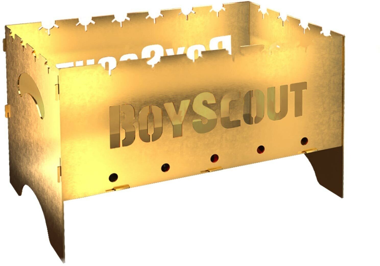 Мангал BOYSCOUT GOLD 61500, 50х30х30 см, сталь, 1.5 мм, золотистый металлик - фото №6
