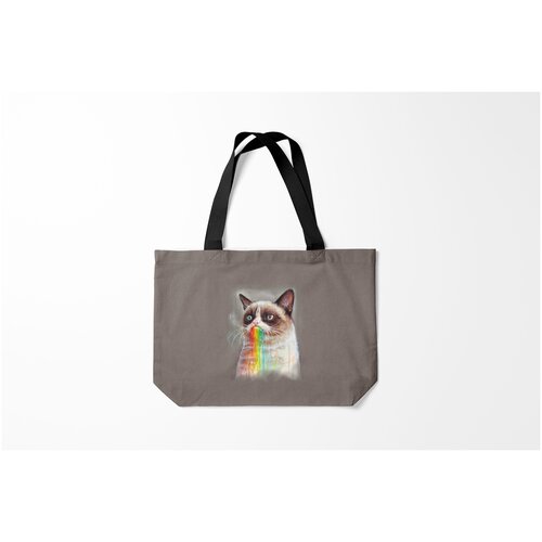 фото Сумка-шоппер / 46х35 см / популярные иллюстрации / радуга grumpy cat burnettie