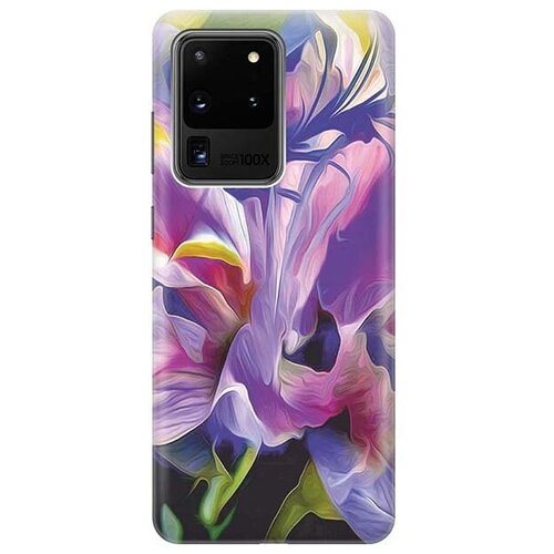 фото Ультратонкий силиконовый чехол-накладка для samsung galaxy s20 ultra с принтом "цветочная абстракция" gosso