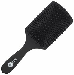 Щетка массажная для волос прямоугольная Melon Pro,13-ряд, черная, 50*85мм
