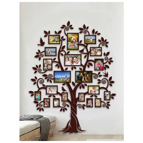 Семейное дерево ArtXL с фоторамками, цвет темно-коричневый