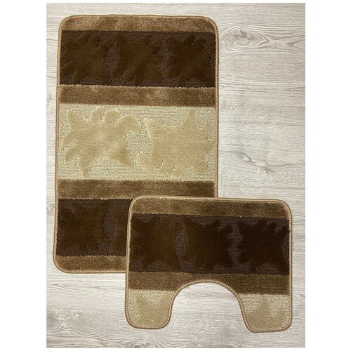 фото Набор ковриков для ванной комнаты "лилия", бежевый arloni