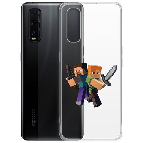 Чехол-накладка Krutoff Clear Case Стив и Алекс для OPPO Find X2 чехол накладка krutoff clear case minecraft стив и алекс для samsung galaxy a03 a035