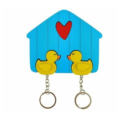 Ключница деревянная на два ключа Хлэб Утки