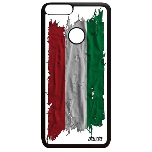 фото Противоударный чехол на // huawei p smart 2018 // "флаг венгрии на ткани" государственный стиль, utaupia, белый