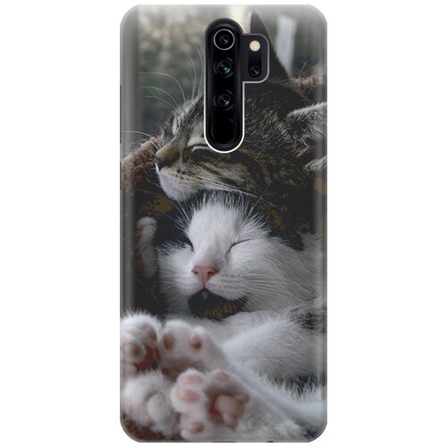 фото Силиконовый чехол на xiaomi redmi note 8 pro / сяоми редми ноут 8 про с принтом "отдыхающие котики" gosso