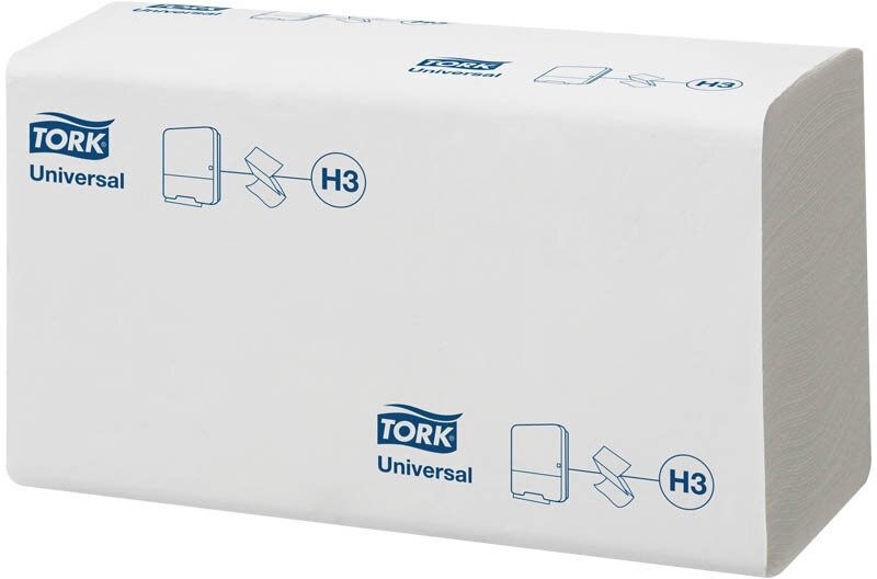 Полотенца бумажные лист. Tork "Universal"(ZZ-сл)(H3) 1-слойные, 250л/пач, 23*23см, белые - 20 шт.