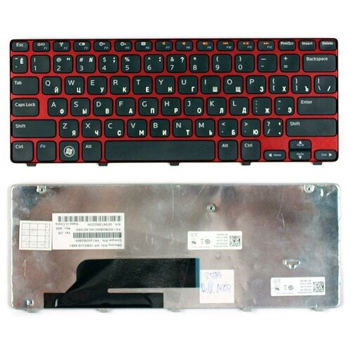Клавиатура для ноутбука Dell MP-10B53SU-6981 черная с красной рамкой 164000₽