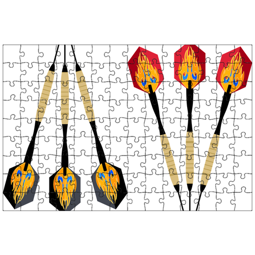 фото Магнитный пазл 27x18см."графический, дартс, дротик" на холодильник lotsprints