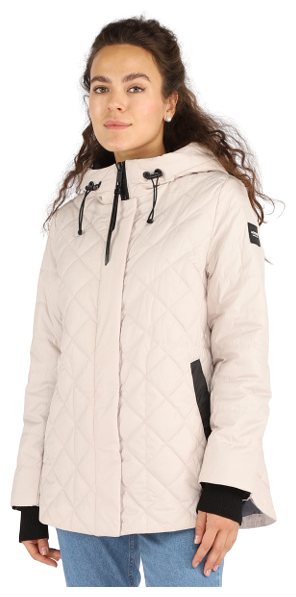 Женская куртка A PASSION PLAY, демисезонная, SQ68493, с капюшоном, цвет бежевый, размер 52
