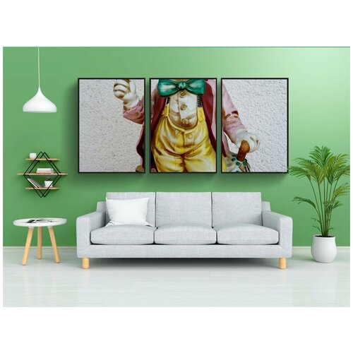 фото Набор модулных постеров для интерьера "статуэтка, клоун, надувные шарики" 60x90 см. в тубусе, без рамки lotsprints