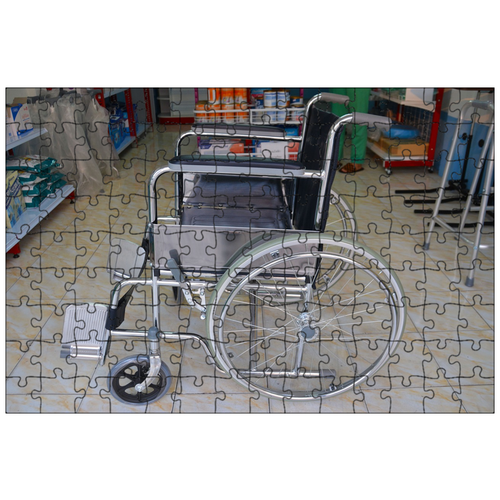 фото Магнитный пазл 27x18см."инвалидное кресло, отключен, инвалид" на холодильник lotsprints