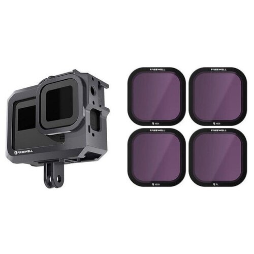 Комплект из 4 светофильтров (ND4/8/16/PL) + защитный кейс для GoPro HERO8 (Standard Day) (Freewell)