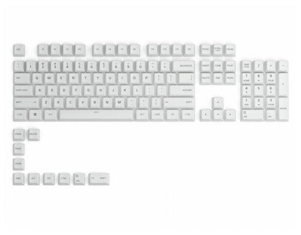 Комплект кейкапов Glorious GPBT Keycaps Arctic White