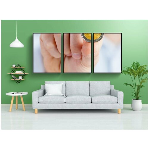 фото Набор модулных постеров для интерьера "монета, монеты, деньги" 60x90 см. в тубусе, без рамки lotsprints