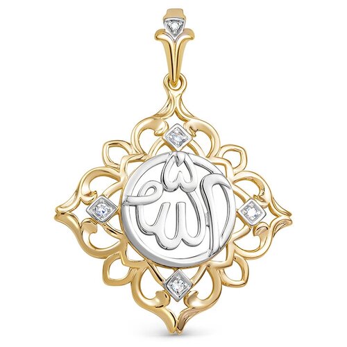 фото Подвеска с 5 бриллиантами из комбинированного золота 86384 vesna jewelry