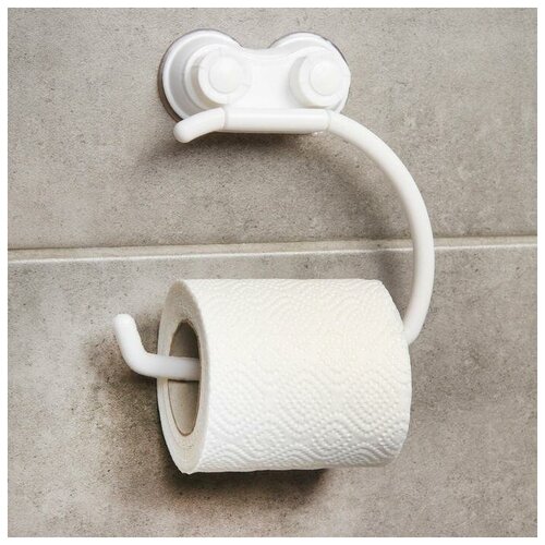 Держатель на присосках для туалетной бумаги «Белая коллекция», 14,5×17×3 см (1шт.)